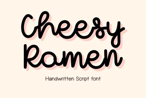 Cheesy Ramen: A Warm, Playful Script Font for Small Business Branding